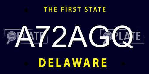 A72AGQ Delaware License Plate