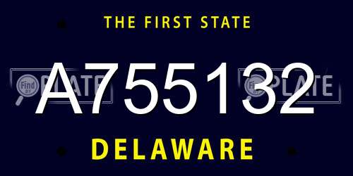 A755132 Delaware License Plate