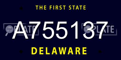 A755137 Delaware License Plate
