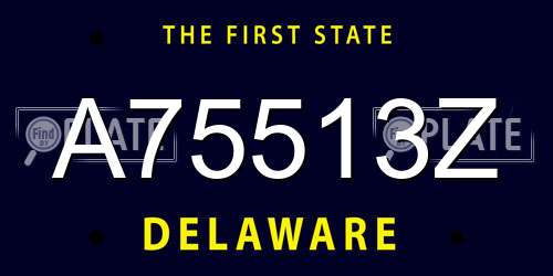 A75513Z Delaware License Plate