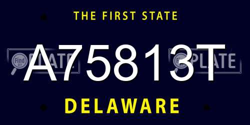 A75813T Delaware License Plate