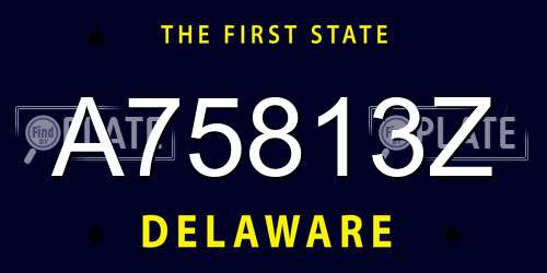 A75813Z Delaware License Plate