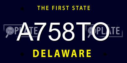 A758TO Delaware License Plate