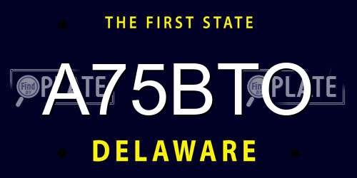 A75BTO Delaware License Plate