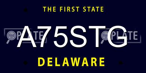 A75STG Delaware License Plate