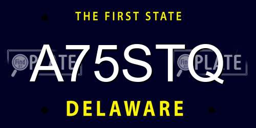 A75STQ Delaware License Plate