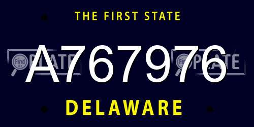 A767976 Delaware License Plate