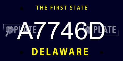A7746D Delaware License Plate