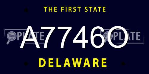A7746O Delaware License Plate