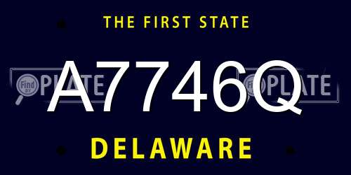 A7746Q Delaware License Plate