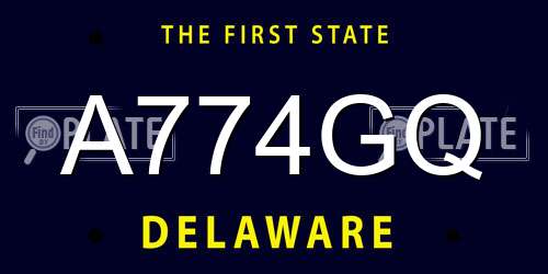 A774GQ Delaware License Plate