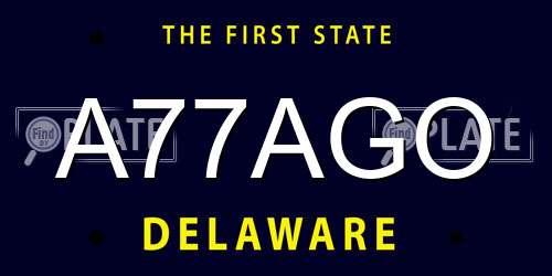 A77AGO Delaware License Plate