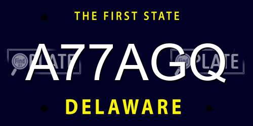 A77AGQ Delaware License Plate
