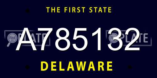 A785132 Delaware License Plate