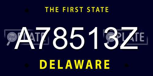 A78513Z Delaware License Plate
