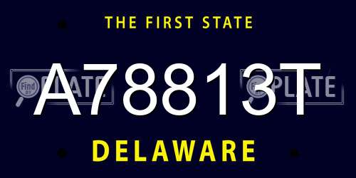 A78813T Delaware License Plate