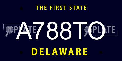 A788TO Delaware License Plate