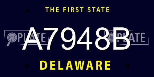 A7948B Delaware License Plate