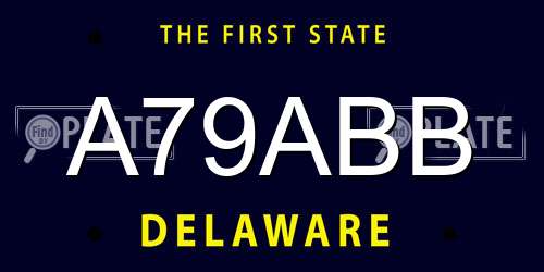 A79ABB Delaware License Plate