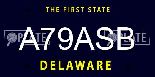 A79ASB Delaware License Plate