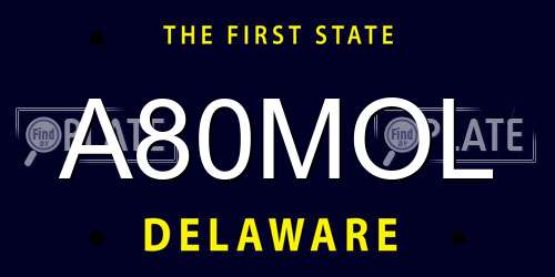 A80MOL Delaware License Plate