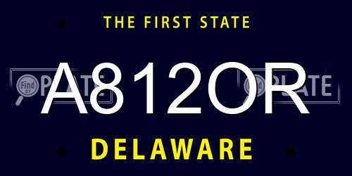 A812OR Delaware License Plate
