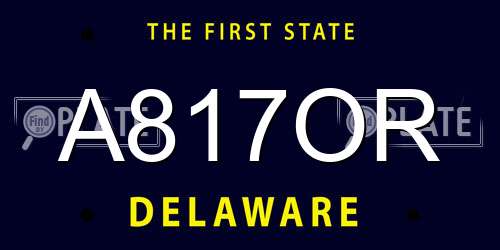 A817OR Delaware License Plate