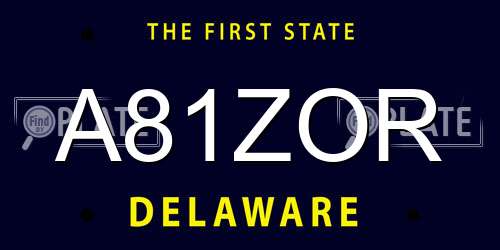 A81ZOR Delaware License Plate