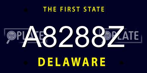 A8288Z Delaware License Plate