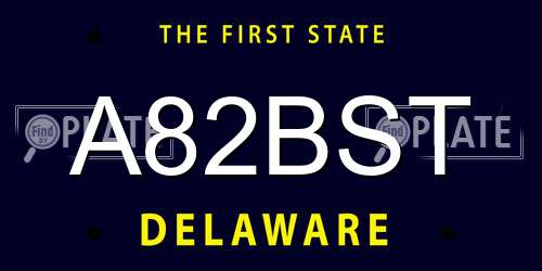 A82BST Delaware License Plate