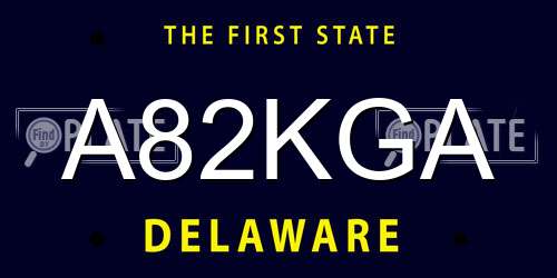 A82KGA Delaware License Plate