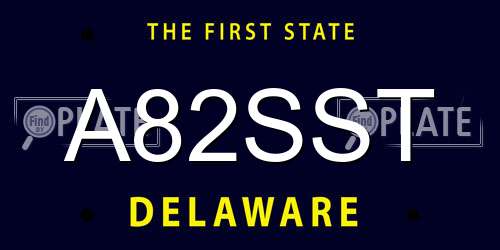 A82SST Delaware License Plate