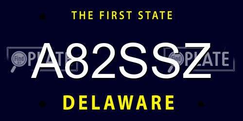 A82SSZ Delaware License Plate