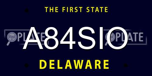 A84SIO Delaware License Plate