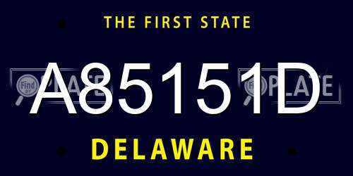 A85151D Delaware License Plate