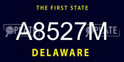 A8527M Delaware License Plate