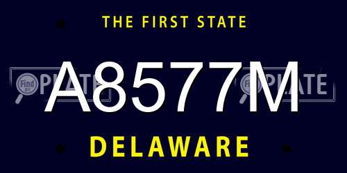 A8577M Delaware License Plate