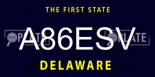 A86ESV Delaware License Plate
