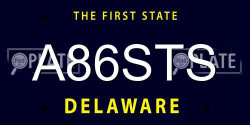 A86STS Delaware License Plate