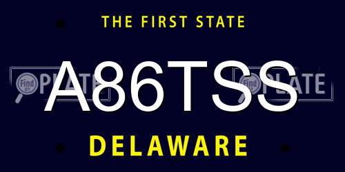 A86TSS Delaware License Plate