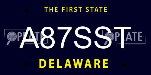A87SST Delaware License Plate