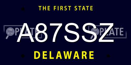 A87SSZ Delaware License Plate