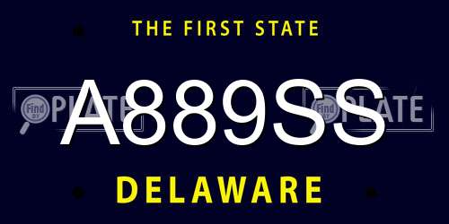 A889SS Delaware License Plate