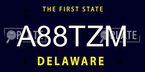 A88TZM Delaware License Plate