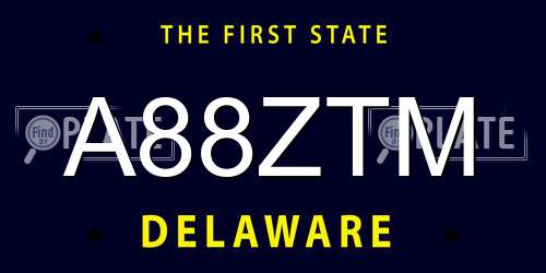 A88ZTM Delaware License Plate