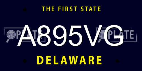 A895VG Delaware License Plate