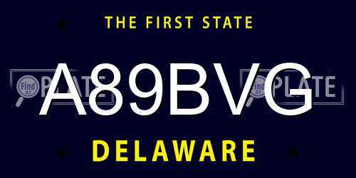 A89BVG Delaware License Plate