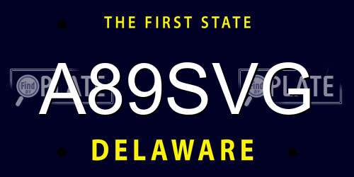A89SVG Delaware License Plate