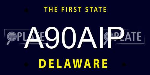 A90AIP Delaware License Plate
