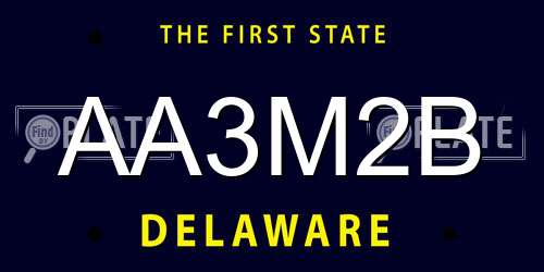 AA3M2B Delaware License Plate